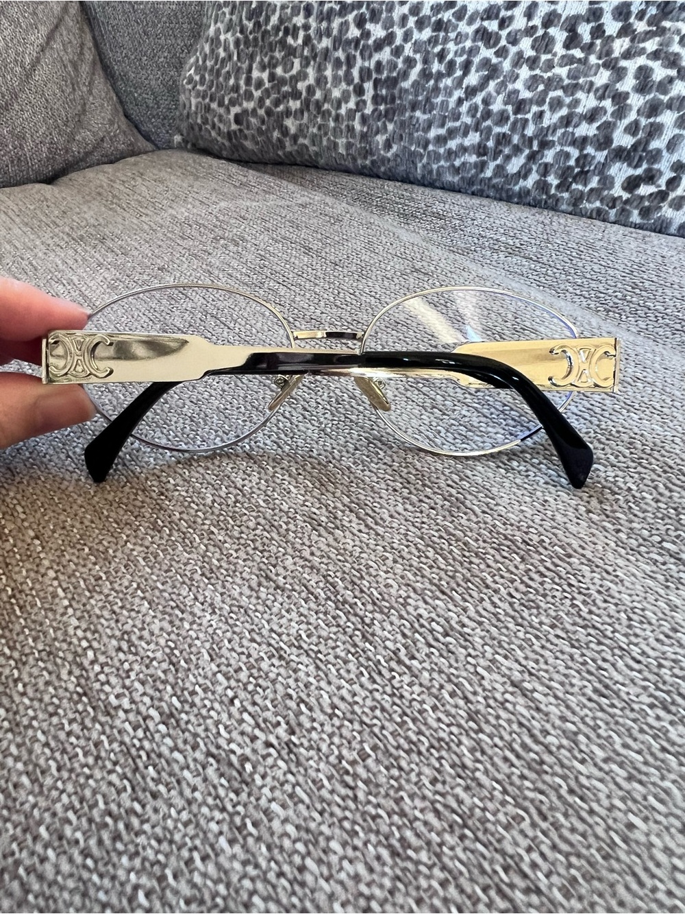 Celine Silver Triomphe Metal Oval Eyeglasses - Picture 5 of 12
